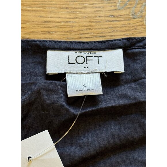 ANN TAYLOR LOFT Women Tiered Blue Ruffle Front Tank Top Sleeveless Small NWT - Picture 3 of 13